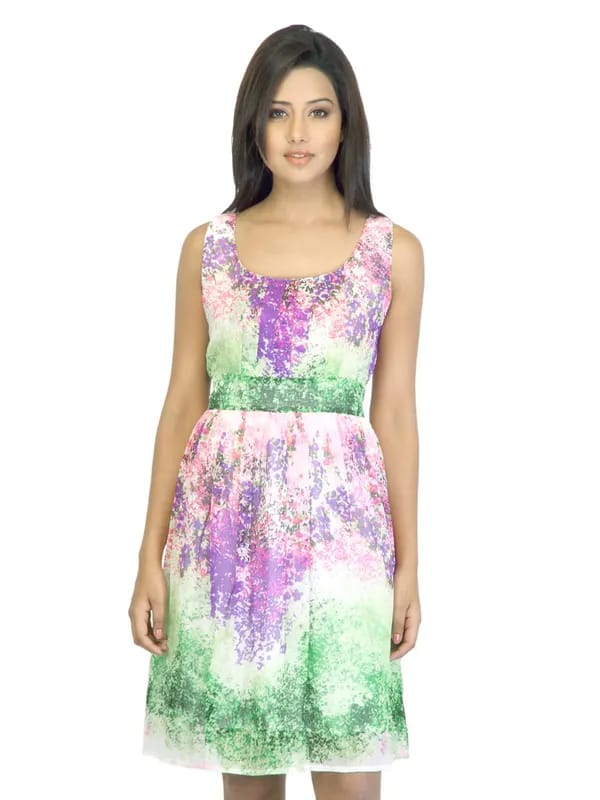 Arrow Woman Printed Purple Dress