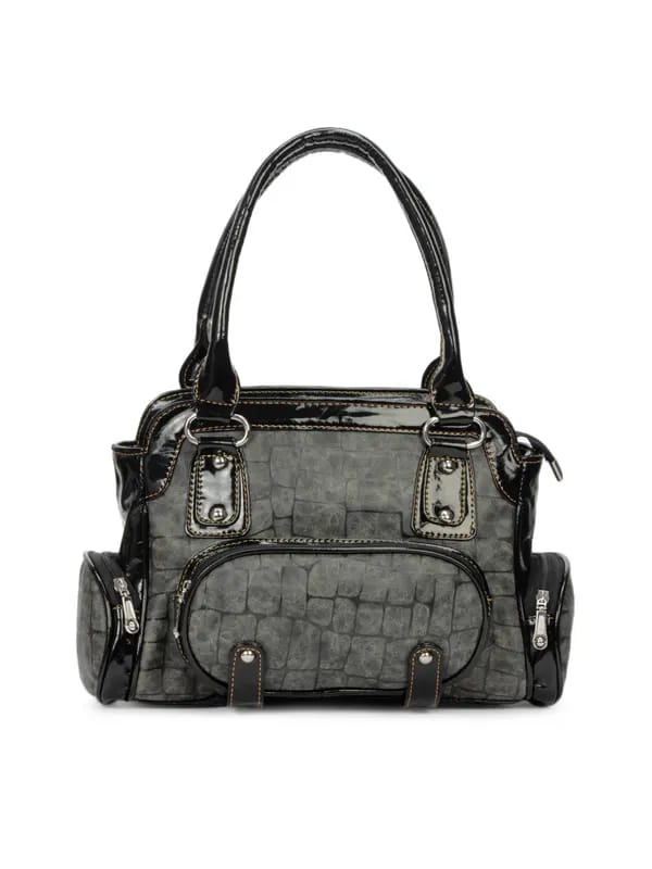 Spice Art Women Leatherette Grey Handbag