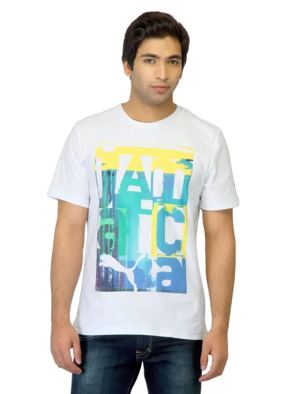 Puma Men Jamaica Fun White T-shirt