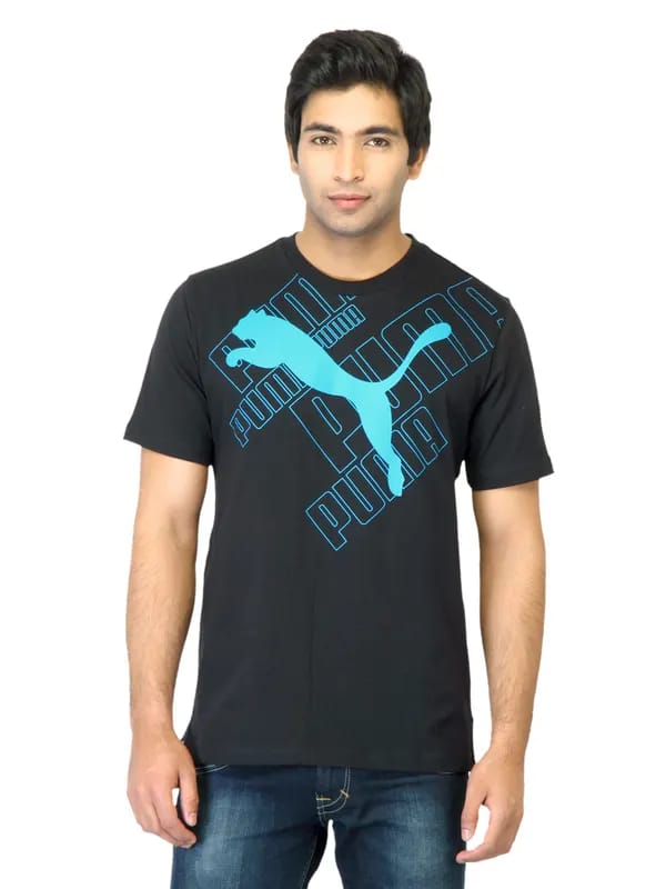 Puma Men Large Logo Graphic Black T-shirt