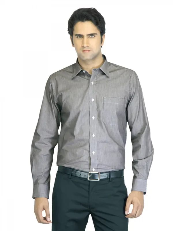 Arrow Men Black Striped Shirt