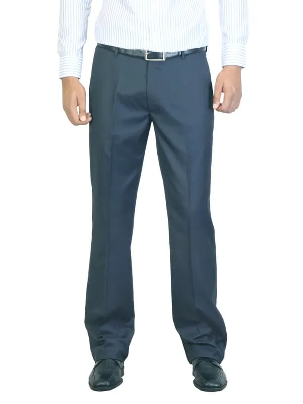 Arrow Men Striped Navy Blue Trousers