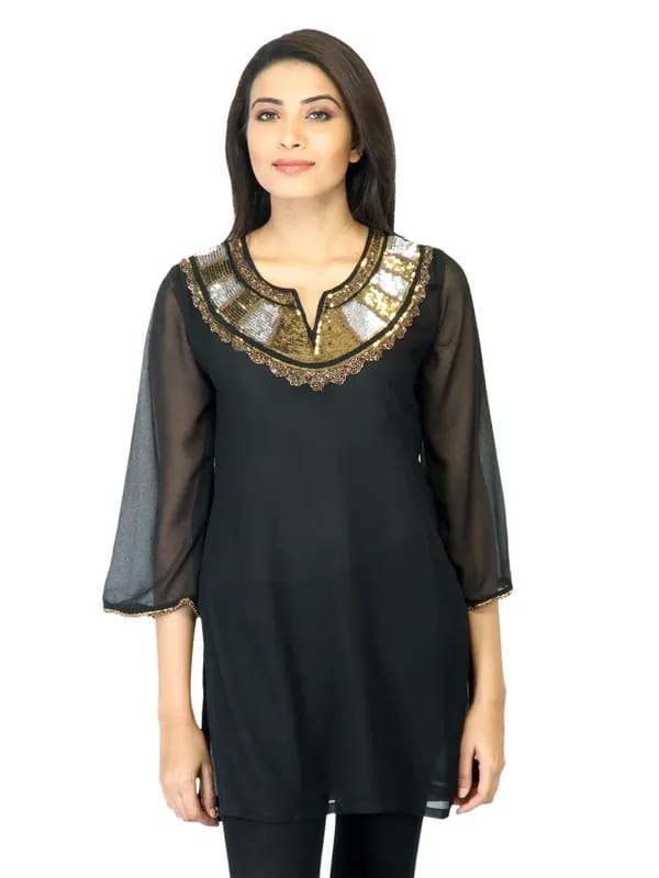 Aneri Women Egyptian Black Kurta