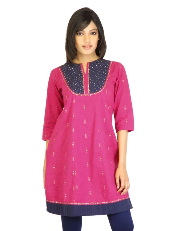 Mother Earth Women Pink Printed Kurta