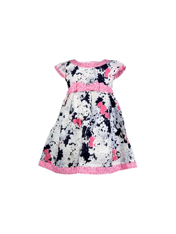 Doodle Kids Girl Printed Off White Dress