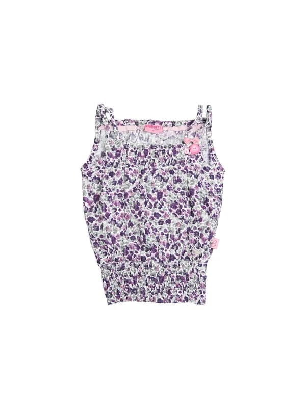 Doodle Kids Girl Printed Purple Top