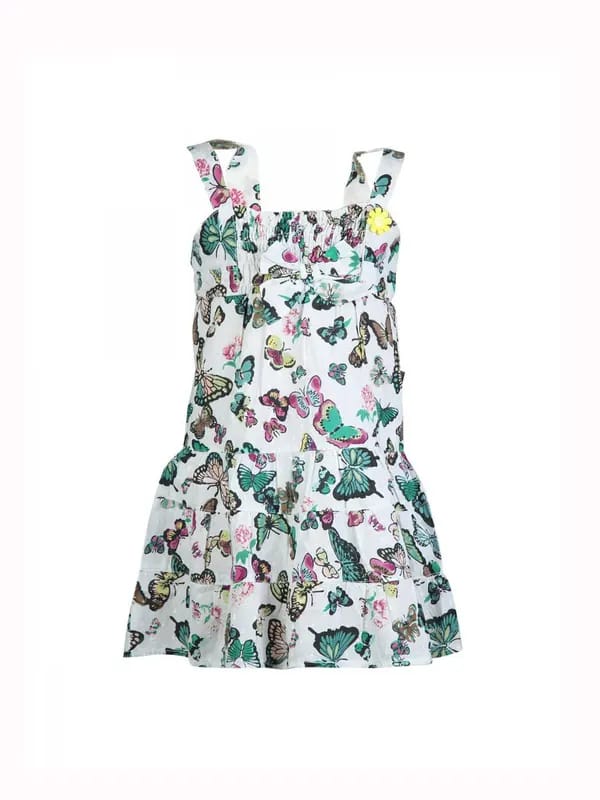 Doodle Kids Girl Printed White Dress