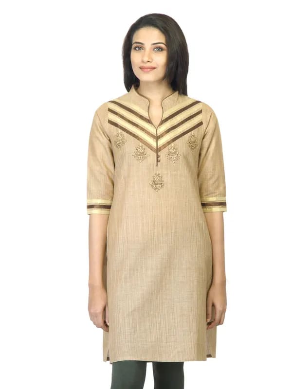 Mother Earth Women Beige Kurta