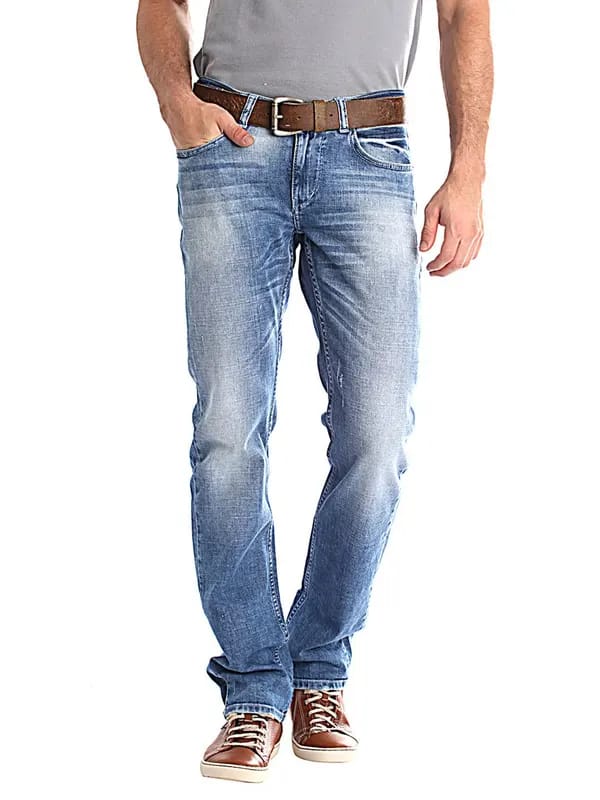 Spykar Men Washed Blue Jeans