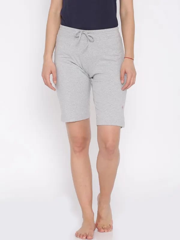 Jockey Women Grey Melange Shorts