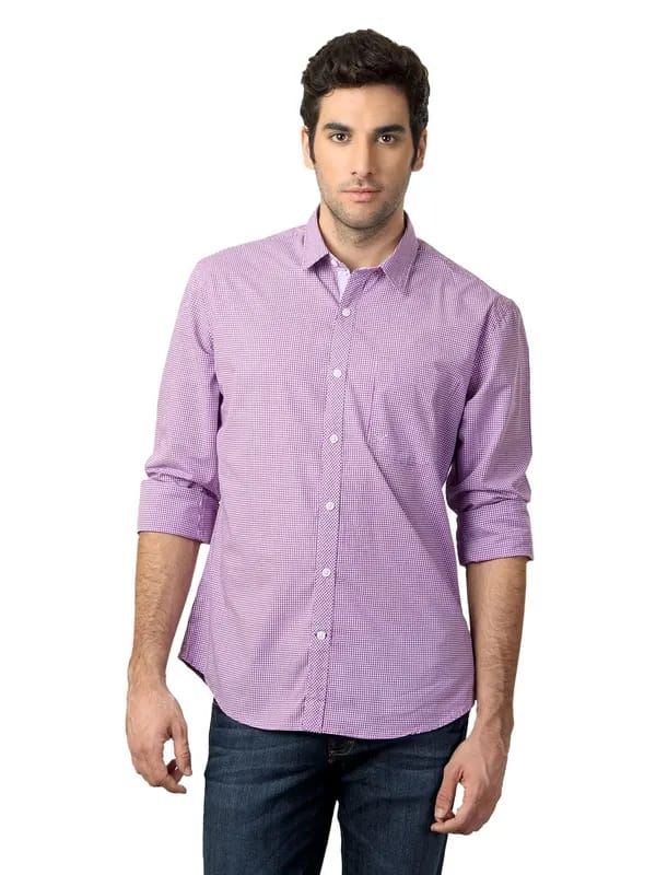 Scullers Men Checked Purple Shirt