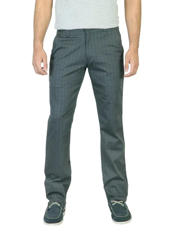 Scullers Men Check Grey Trousers