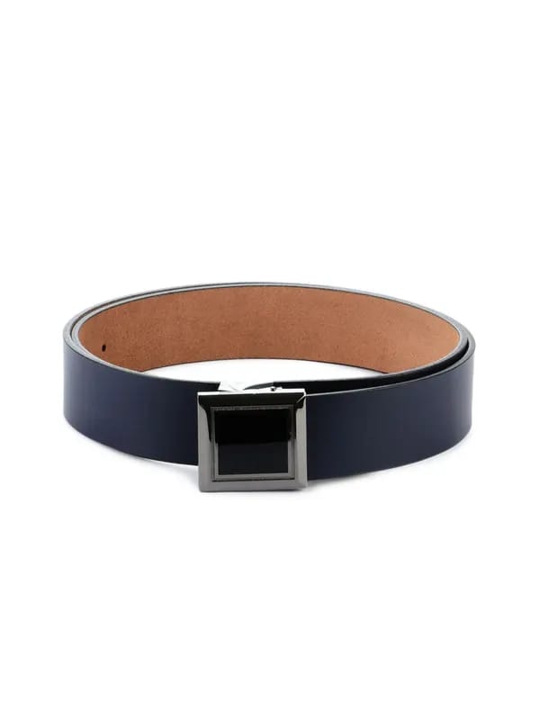 Bulchee Men Navy Blue Leather Belt