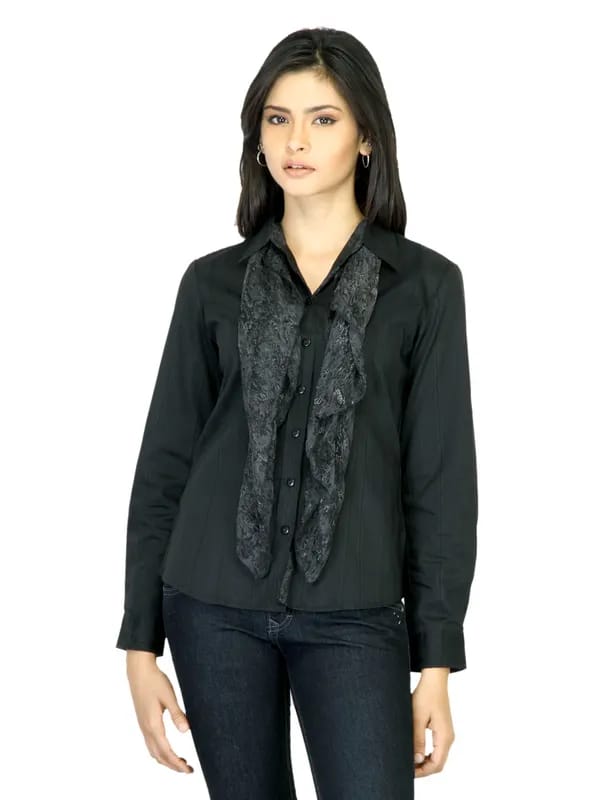 Scullers For Her Striped Black Shirt