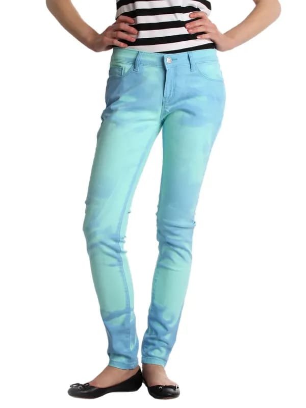 Jealous 21 Women Turquoise Blue Magic Colour Jeans