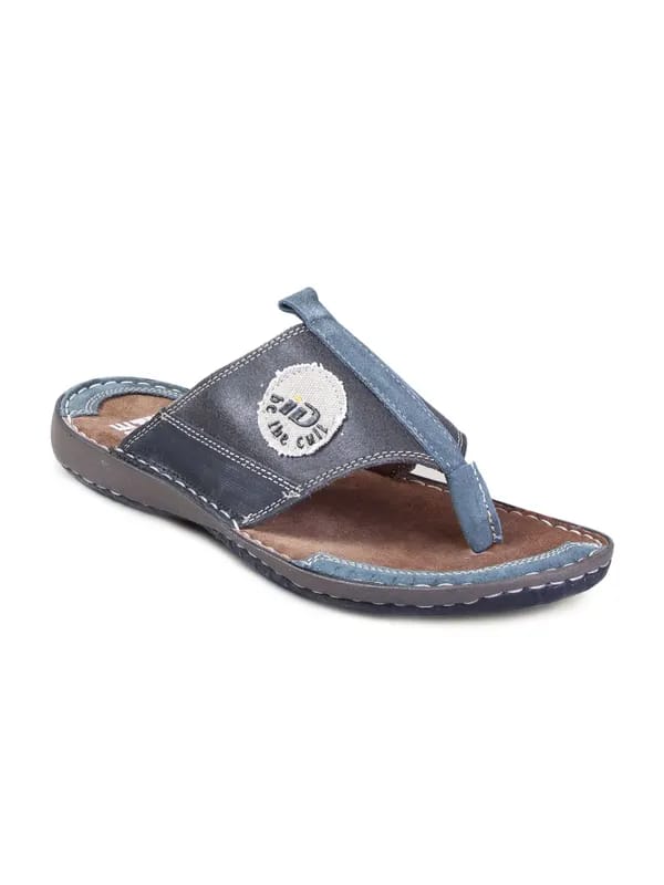 iD Men Casual Leather Black Sandal