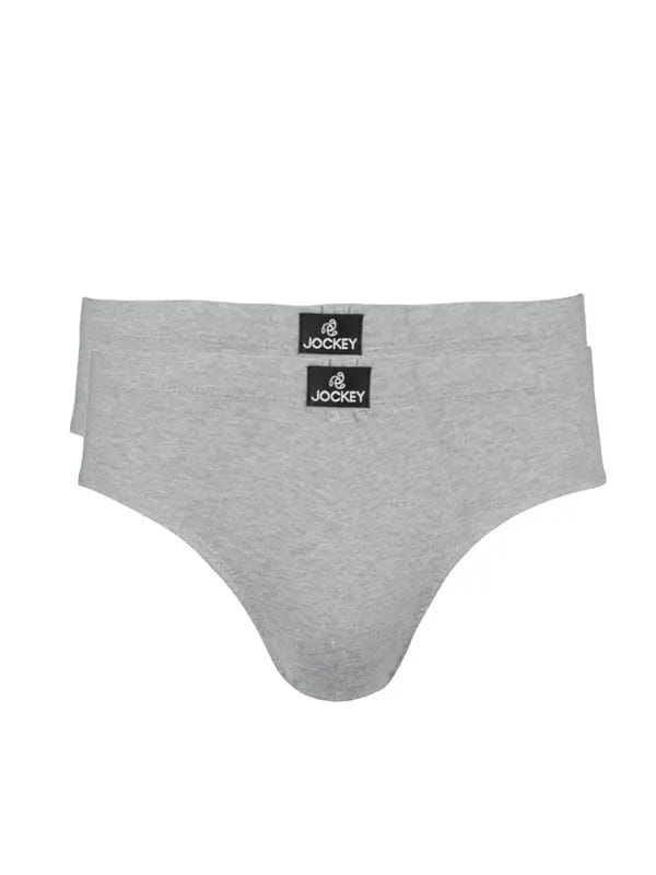 Jockey ELANCE Mens Grey melange Pack of two Briefs 1004