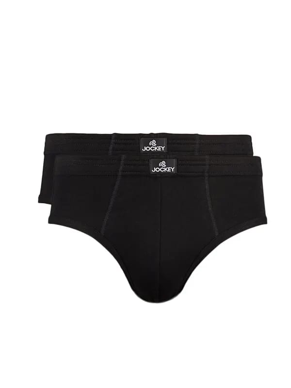 Jockey ELANCE Mens Black Pack of two Briefs 1009