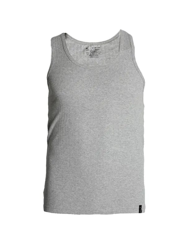 Jockey Men Grey Melange Self-Striped Innerwear Vest 9922