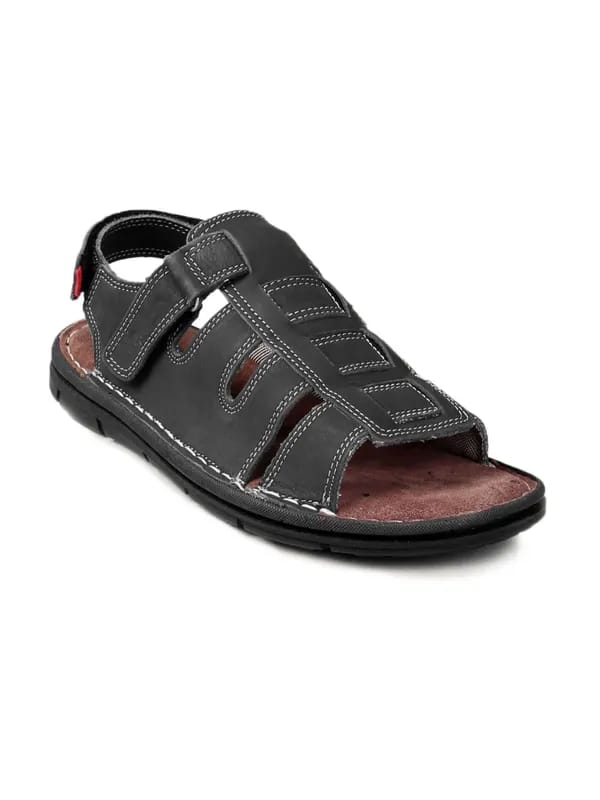 Lee Cooper Men Formal Leather Black Sandal
