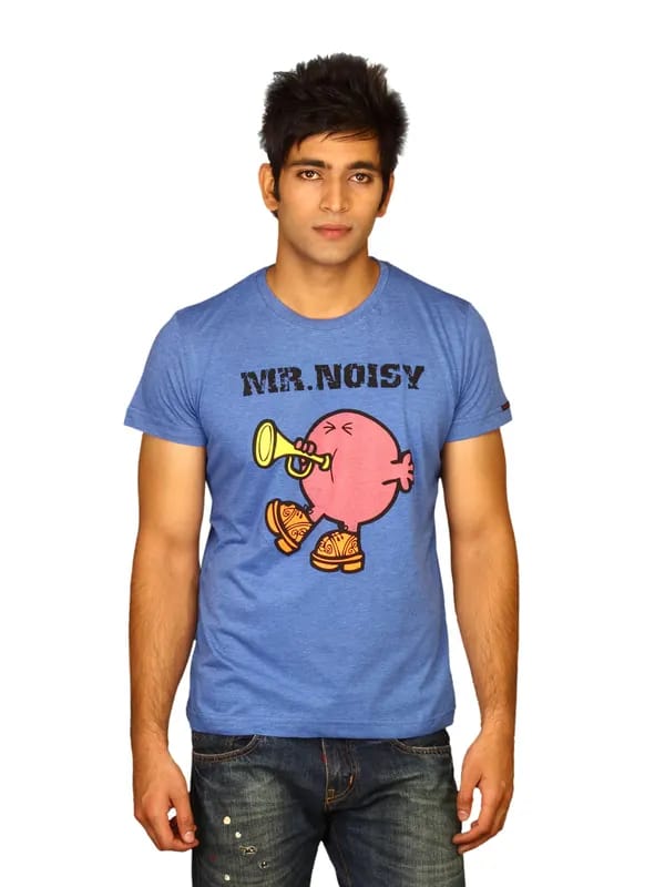 Mr.Men Men's Mr.Noisy Blue T-shirt