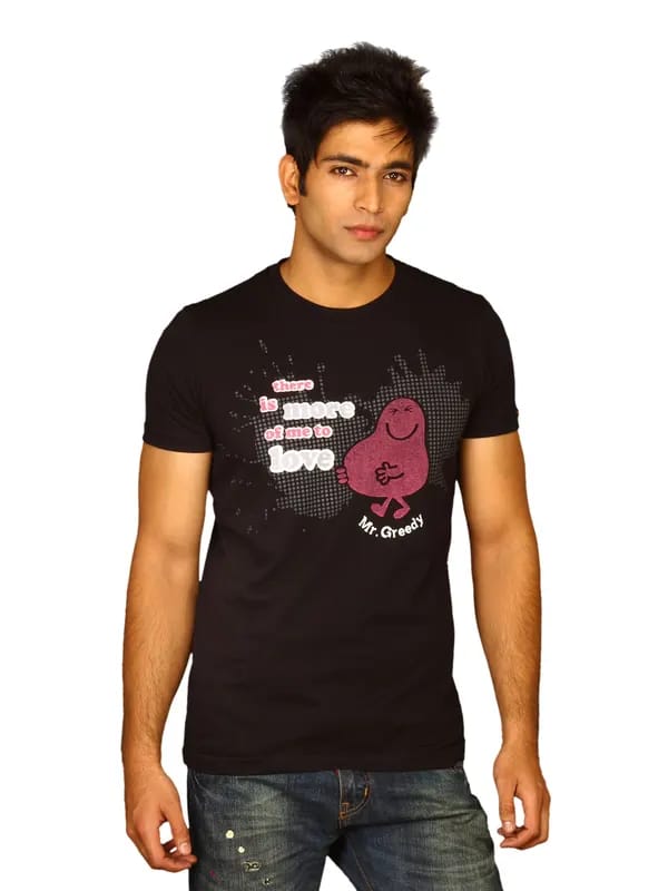Mr.Men Men's Is There More Love Black T-shirt