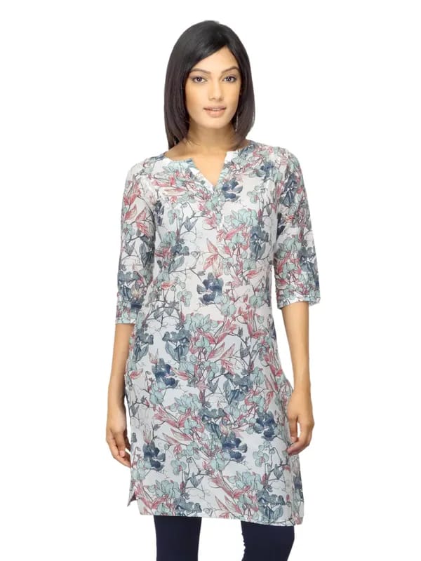 W Women Printed White Kurta