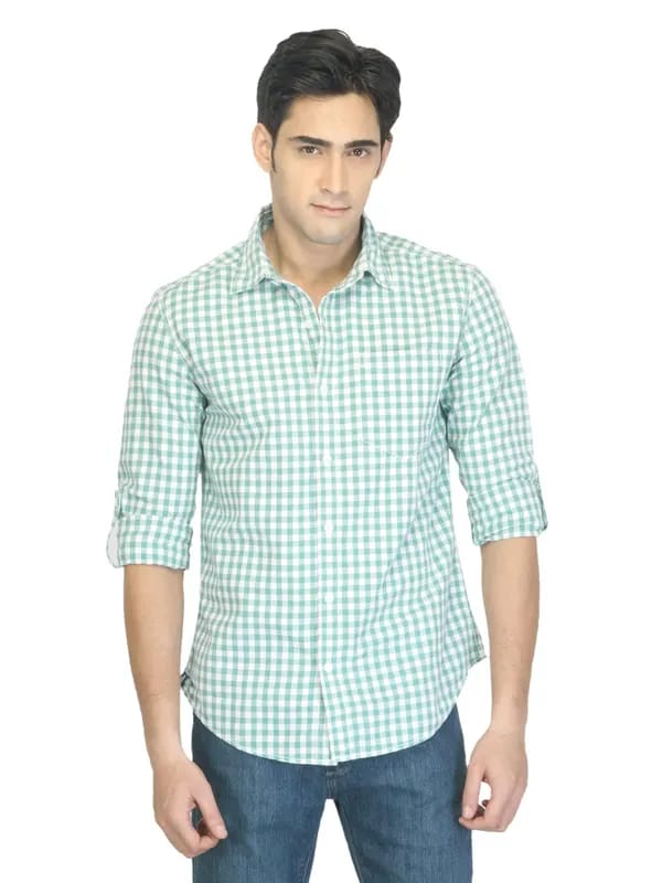 Denizen Men Check Green Shirt