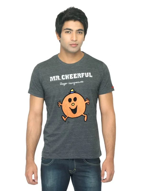 Mr. Men Printed Charcoal T-shirt