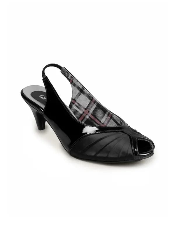 Catwalk Women Corporate Leather Black Heels