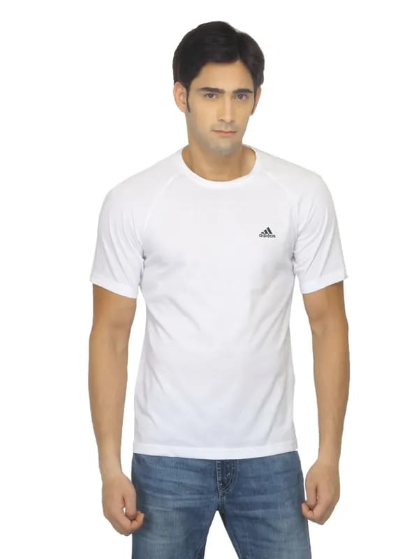 ADIDAS Men Aess Crew White T-shirt