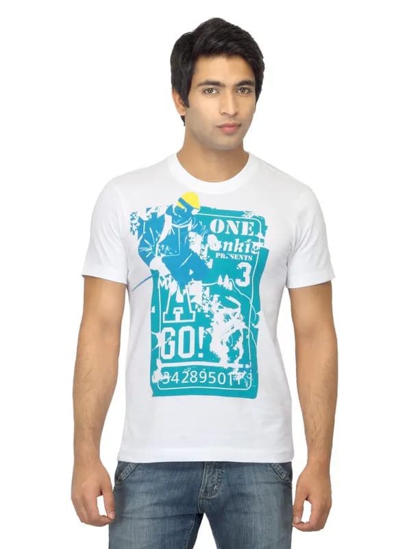 ADIDAS Men Junkie White T-shirt
