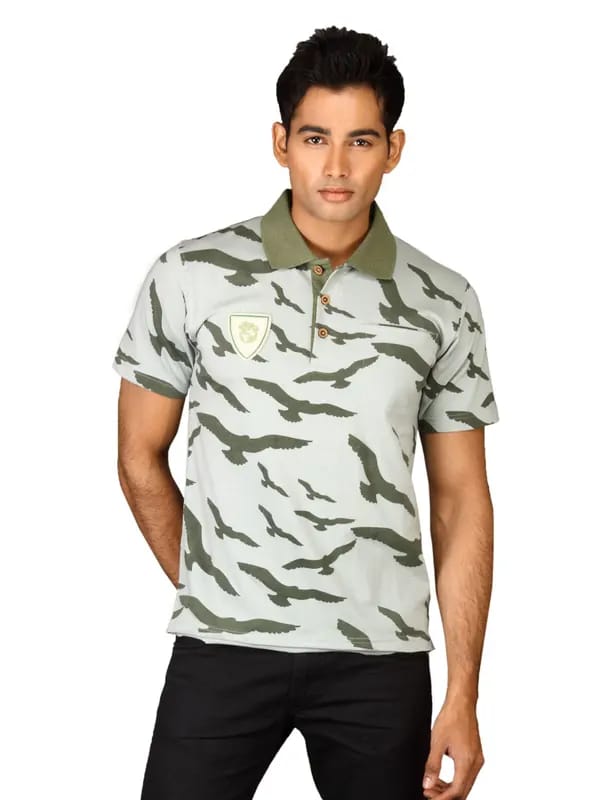 DUSG Men's Bharatpur Organic Cotton Green T-shirt
