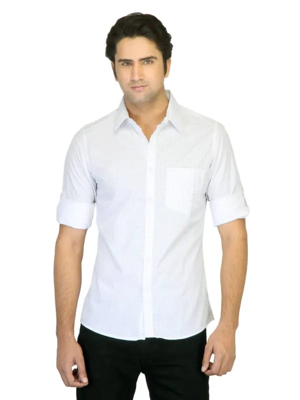 Indigo Nation Men Printed White Shirt