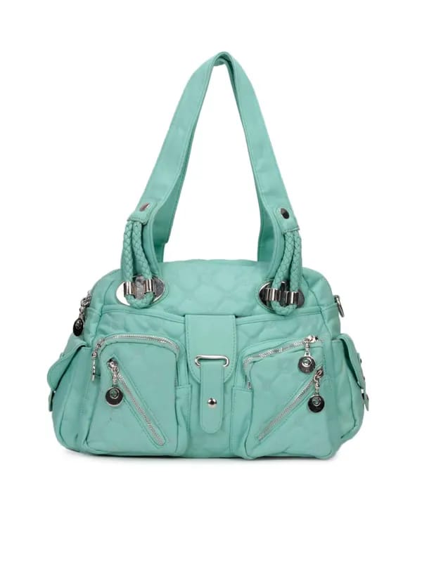 Kiara Women Leatherette Light Green Handbag