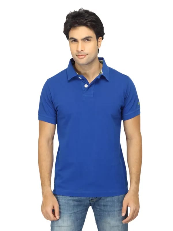 Basics Men Blue T-shirt