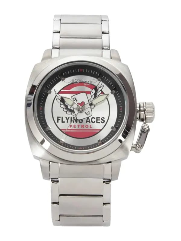 Ed Hardy Men Silver Dial Watch