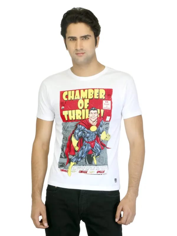Flying Machine Men Printed White T-shirt