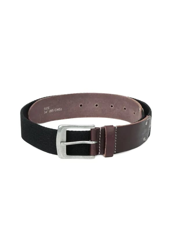 Wrangler Men Canvas Black & Brown Belt