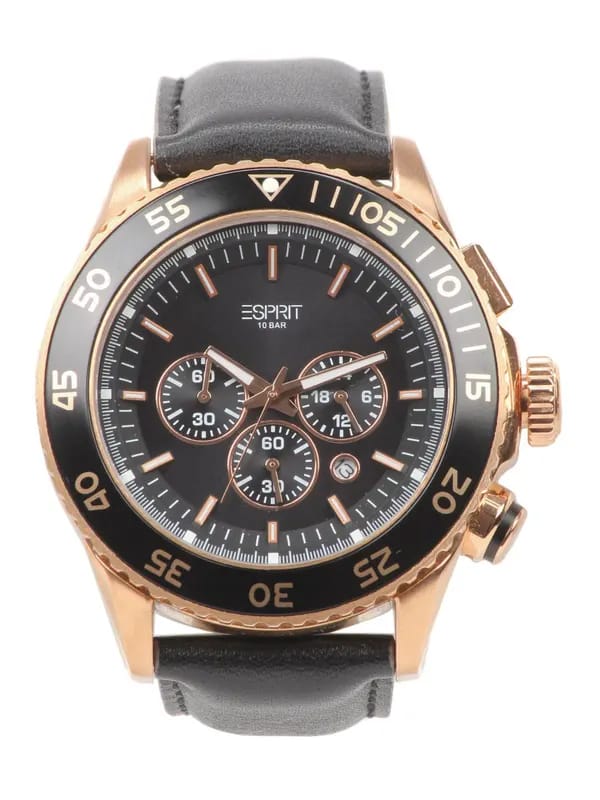 Esprit Men Black Dial Chronograph Watch