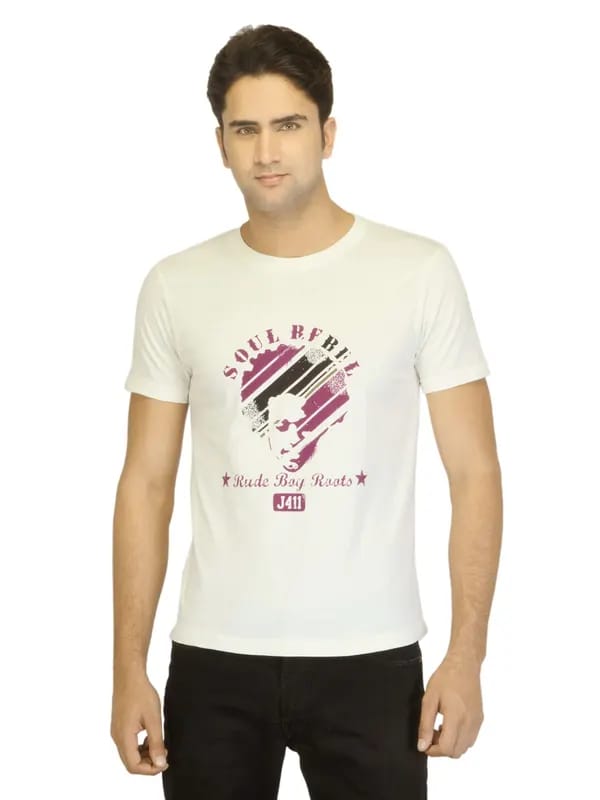 Myntra Men Soul Rebel Off White T-shirt