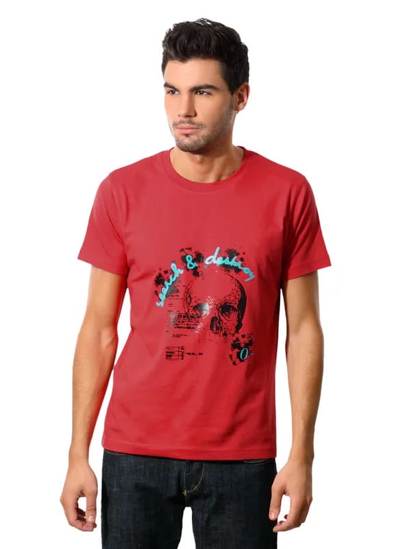 Myntra Men Search And Destroy Red T-shirt