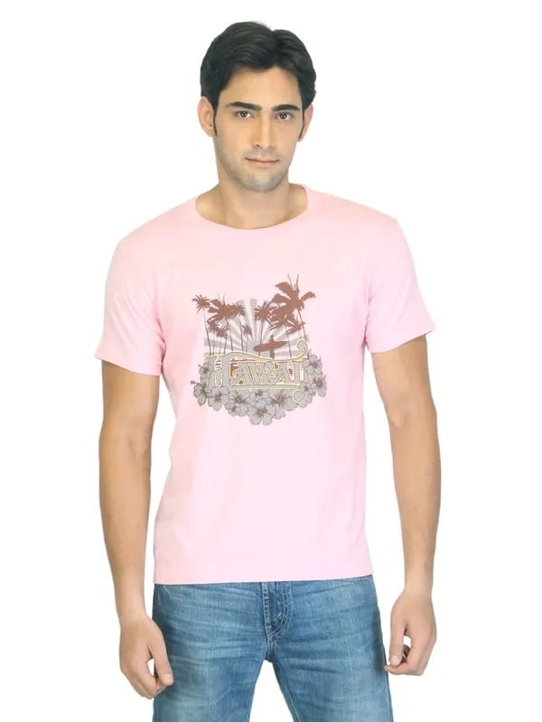 Myntra Men Hawai Pink T-shirt