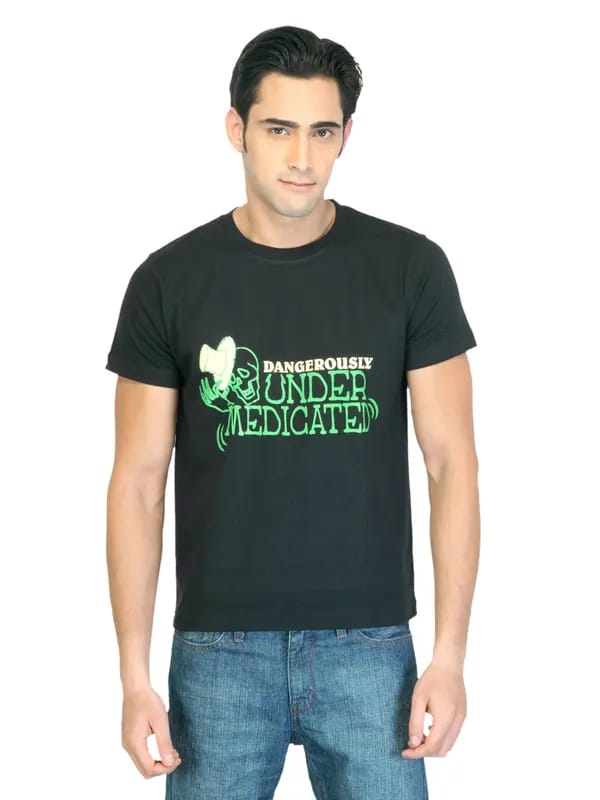 Myntra Men Under Medicated Black T-shirt