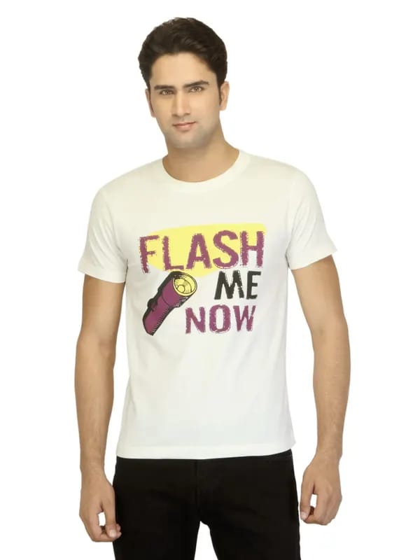Myntra Men Flash Off White T-shirt