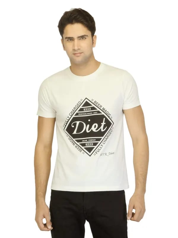 Myntra Men Diet Off White T-shirt