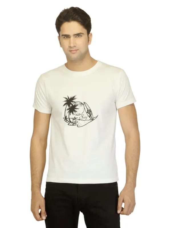 Myntra Men Surf Off White T-shirt