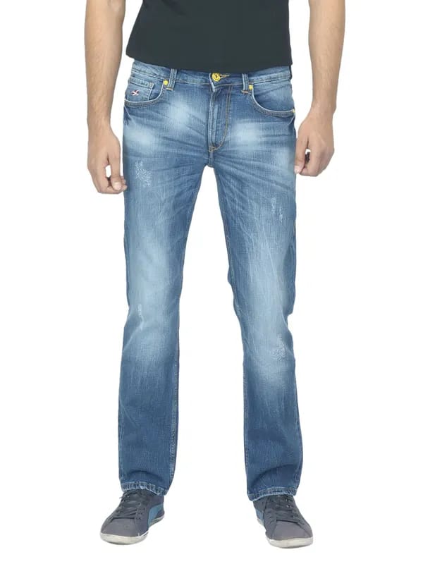 Deni Yo Men Slim Fit Washed Blue Jeans