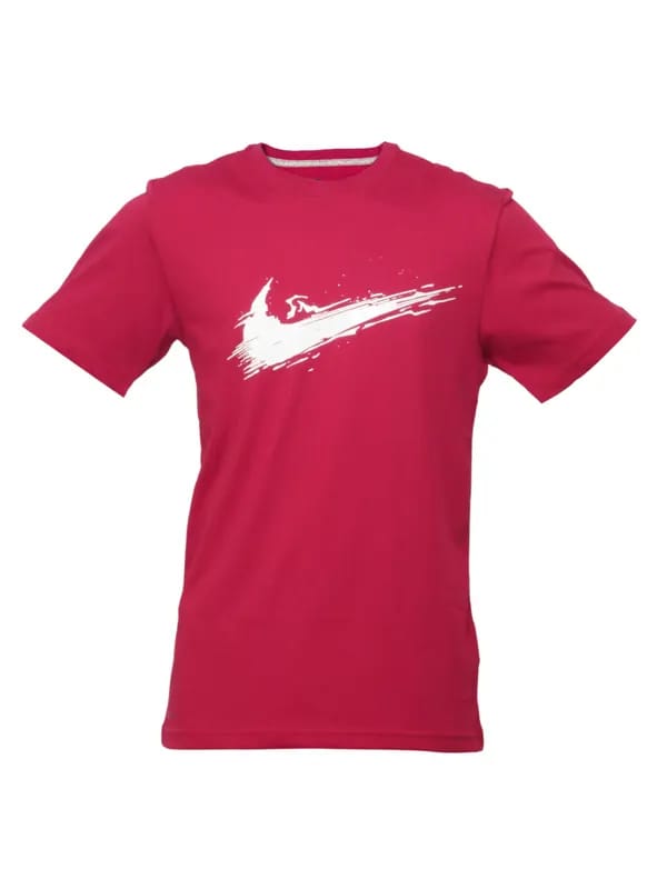 Nike Men Printed Red T-shirt