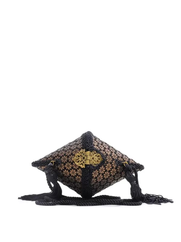 Fabindia Black & Gold Conical Purse